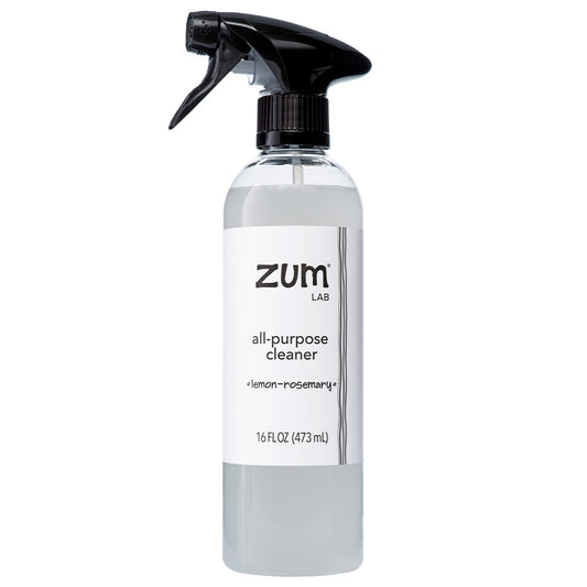 Zum Lab Lemon-Rosemary All-Purpose Cleaner in a plastic spray bottle with black spray top