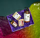 Zum gift set on a holiday colored background