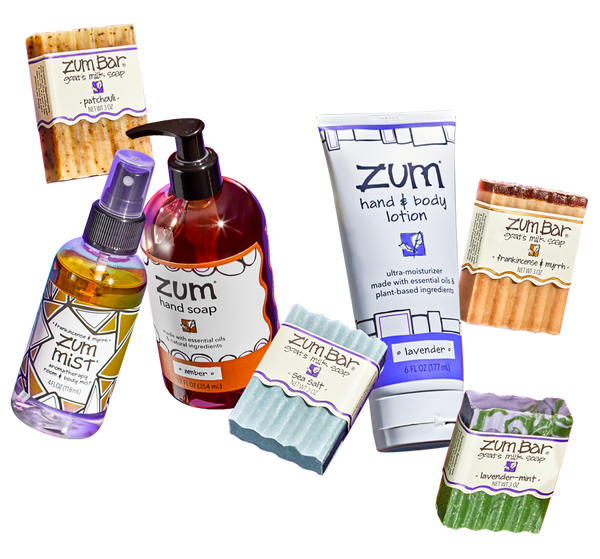 Patchouli bar soap, Frankincense & Myrrh room & body mist, Amber hand soap, Sea Salt bar soap, Lavender hand & body lotion, Frankincense & Myrrh and Lavender-Mint Bar Soaps.