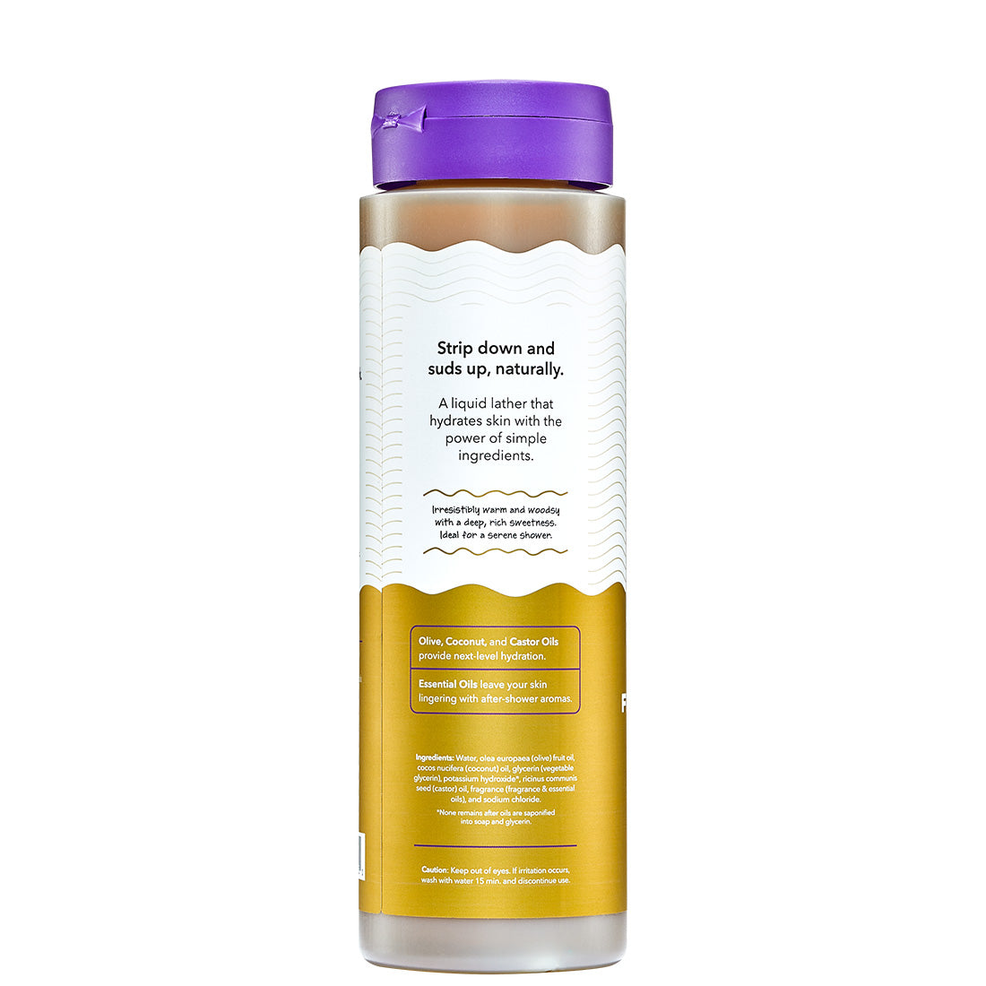 Frankincense & Myrrh Zum Body Soap Facing back of label with scent description.