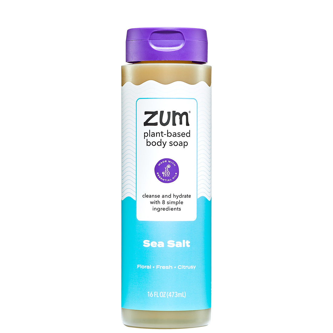Sea Salt Body Soap bottled with a label facing the front. Sea Salt Body Soap bottled with a label facing the front.
