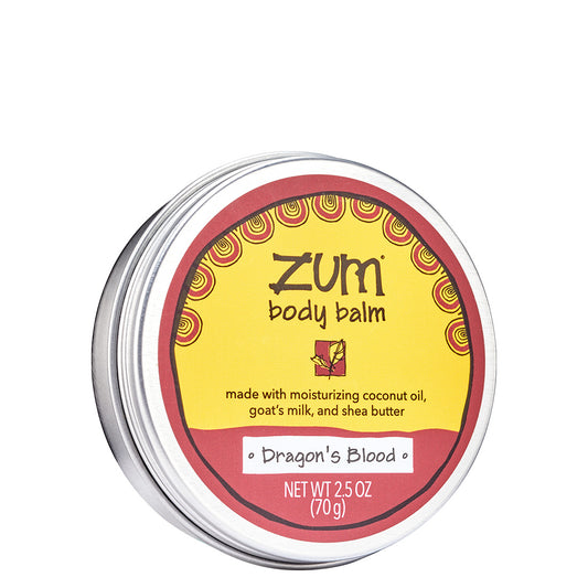 Silver tin with screw top containing Dragon's Blood infused body balm.