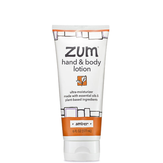 Zum hand and body lotion tube on a white background