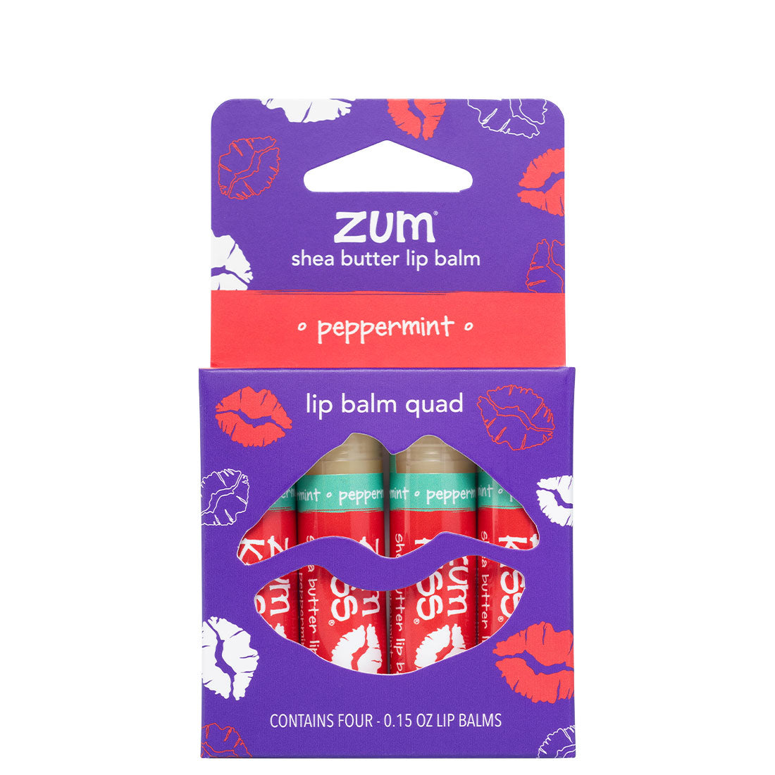 Zum Kiss Peppermint Shea Butter Lip Balm | 4 Pack
