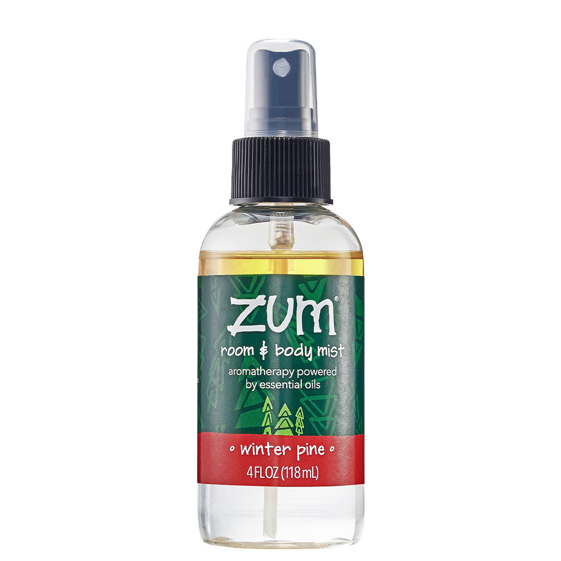Labeled mist bottle with clear liquid and essential oils inside.