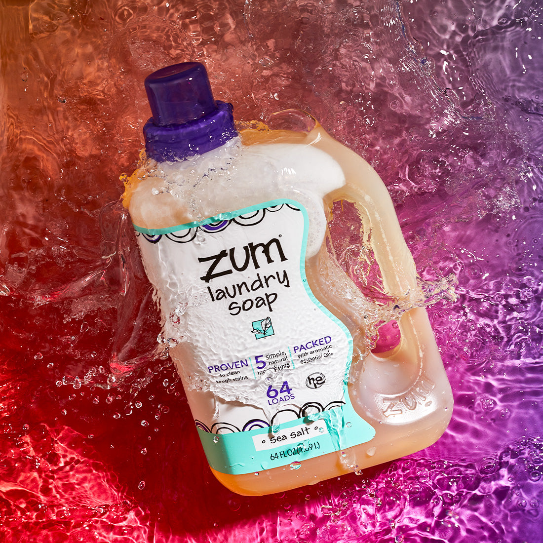 Zum Clean Laundry Soap, Aromatherapy, Sea Salt - 64 fl oz