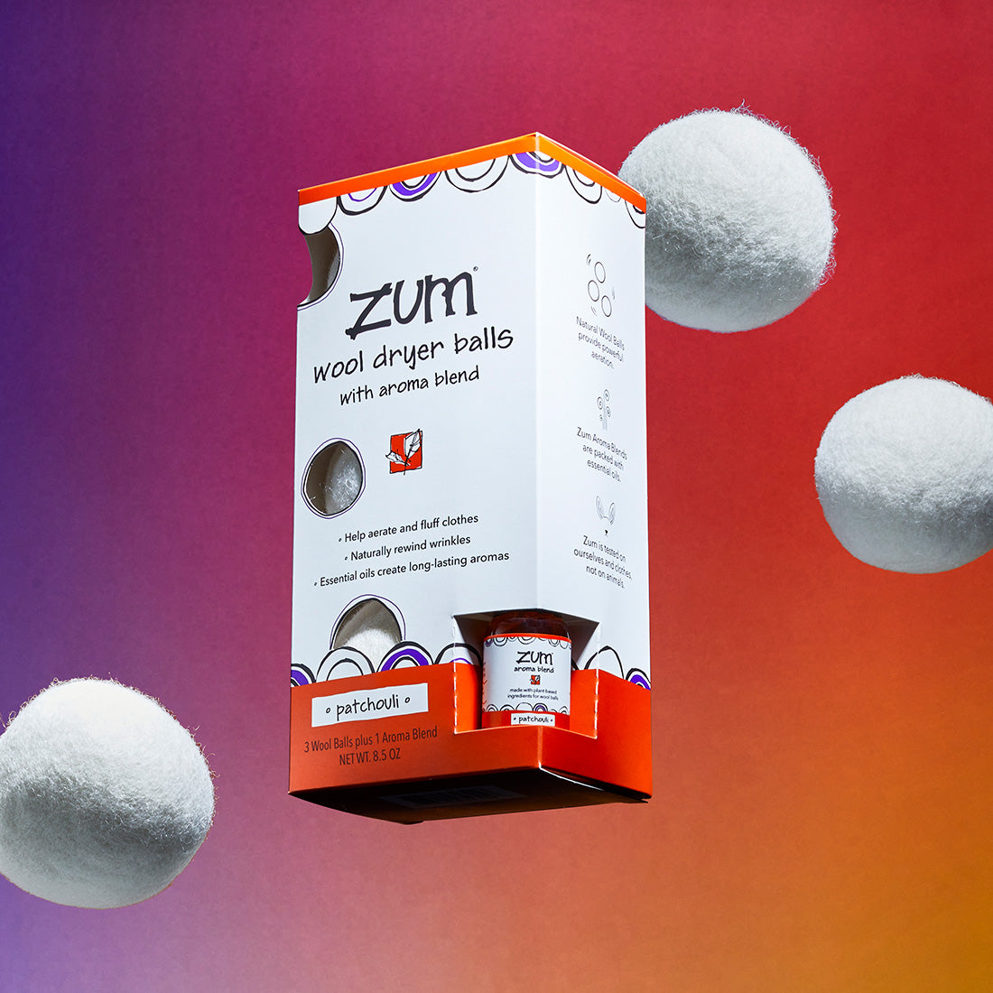 zum Patchouli Wool Dryer Balls