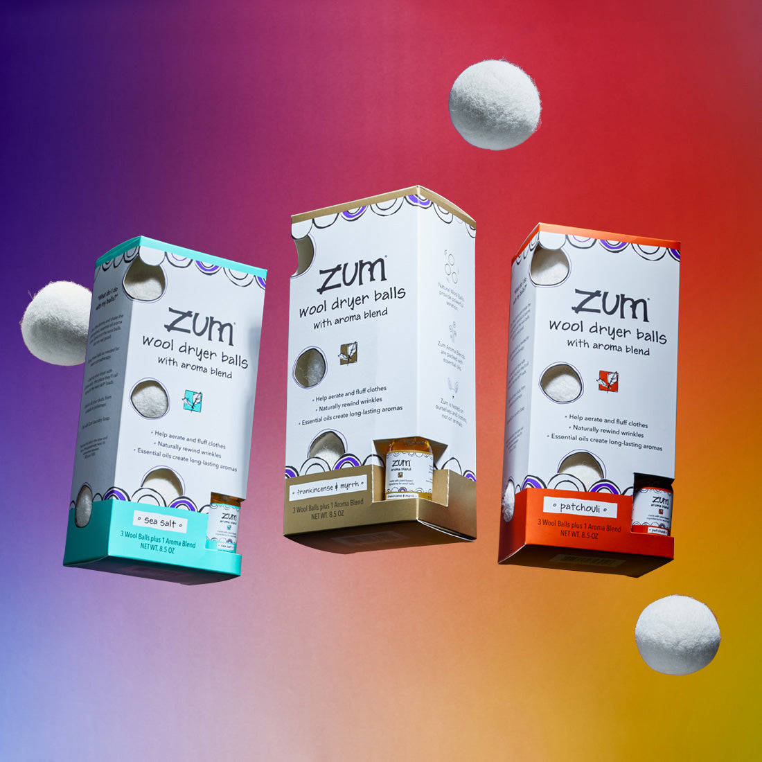 Zum Clean Wool Laundry Balls Kit | Sea Salt