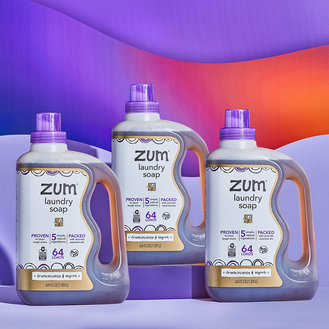 Zum laundry soap フランキンセンス & ミルラ 4点セット! 64 oz. Frankincense & Myrrh Natural Laundry Soap Bundle