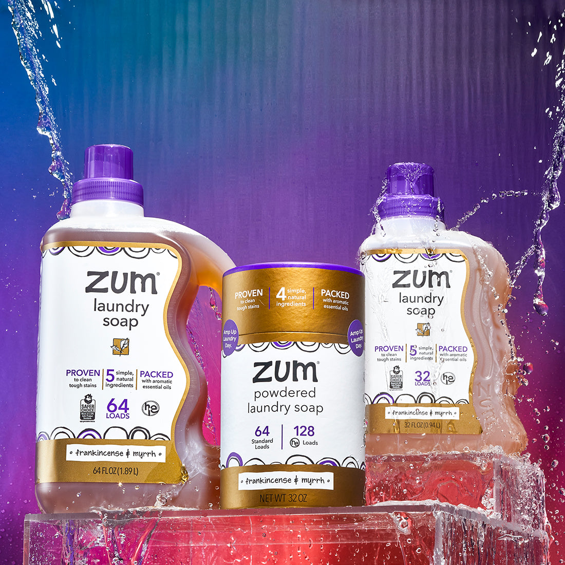 【soou】Powder Wash ＆クリーム Zum Frankincense & Myrrh Powdered Laundry Soap | 32 oz.