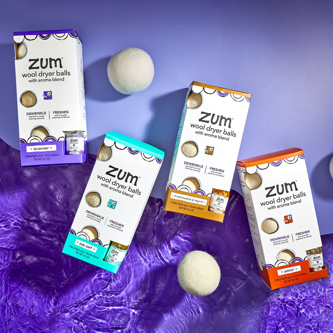 Zum Clean Wool Laundry Balls Kit | Sea Salt