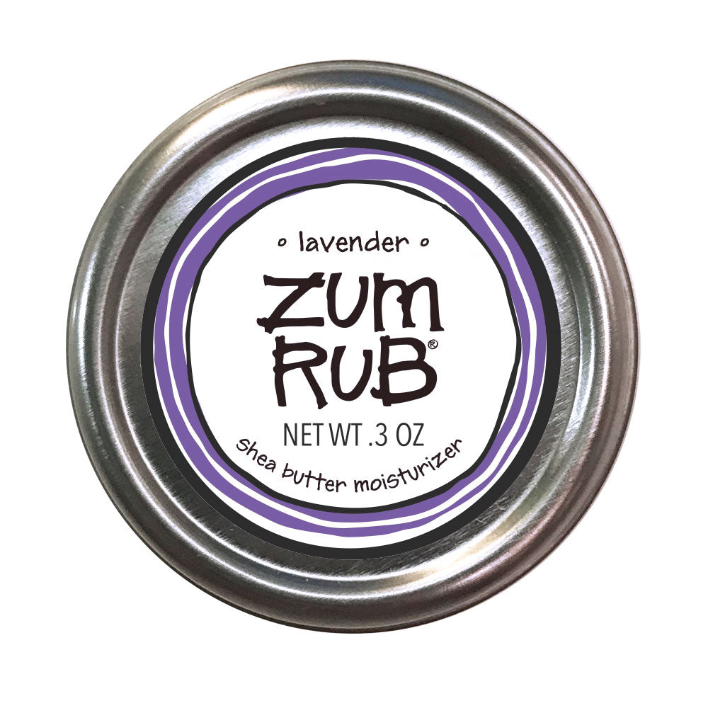 Mini Rub in Tin with Purple and White Label, scented Lavender.