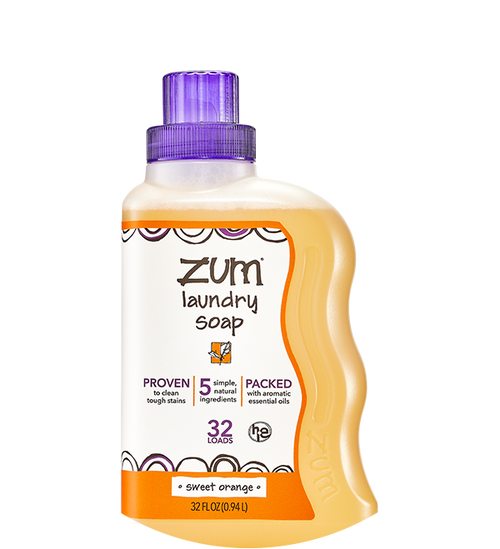 Zum Laundry Soap Sweet Orange wavy bottle with purple cap
