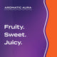 Text graphic depicting the aromatic aroma of Tangerine-Orange: Fruity, Sweet, Juicy.