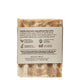 Bar of soap with a label on a white background