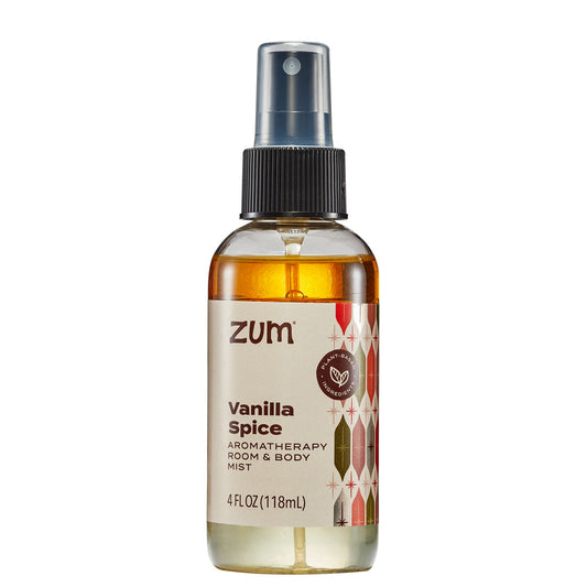 Zum Vanilla Spice aromatherapy room & body mist bottle on a white background