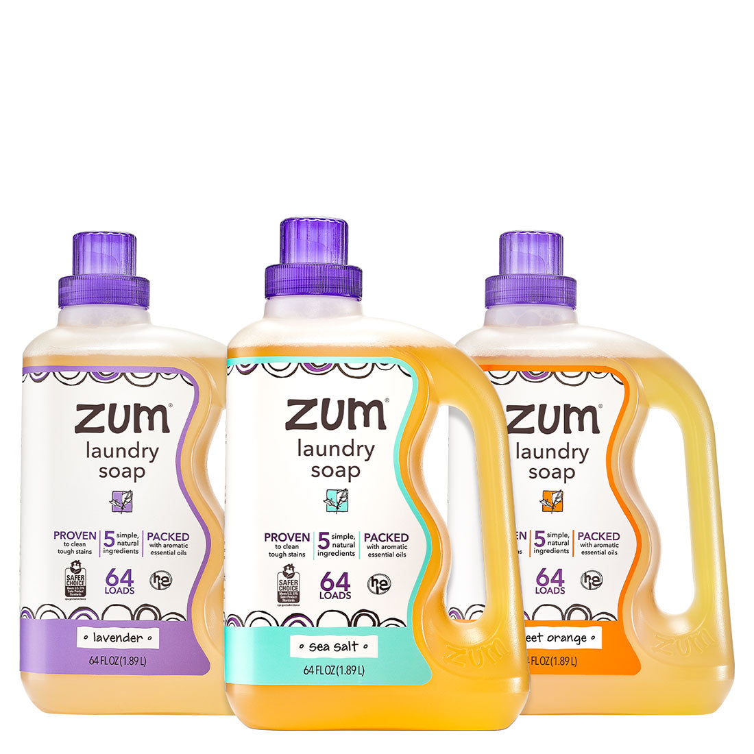 Lavender, Sea Salt, and Sweet Orange Laundry Soap 64 oz bottles