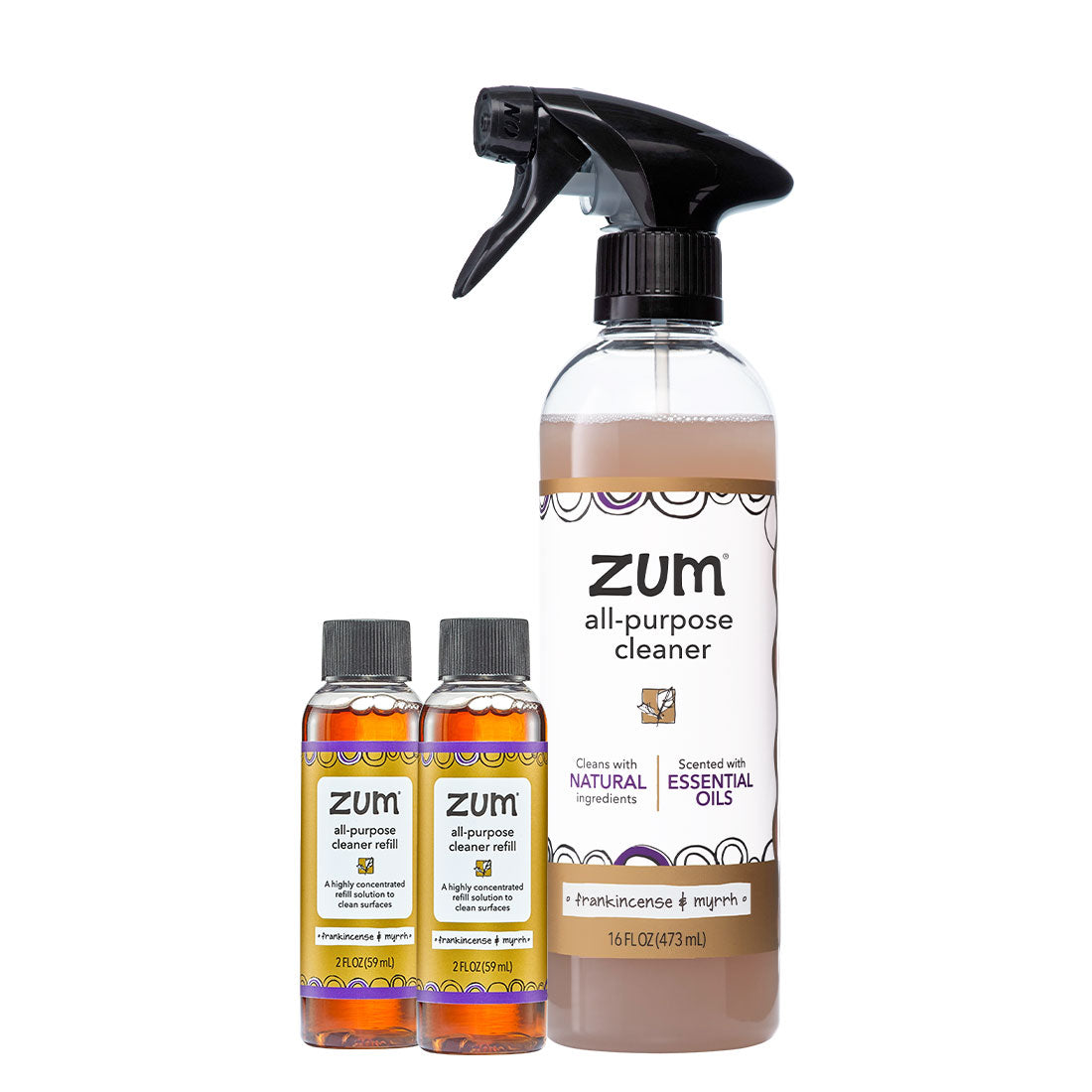 F&M All-Purpose Cleaner Spray Bottle With Two All-Purpose Cleaner Refills