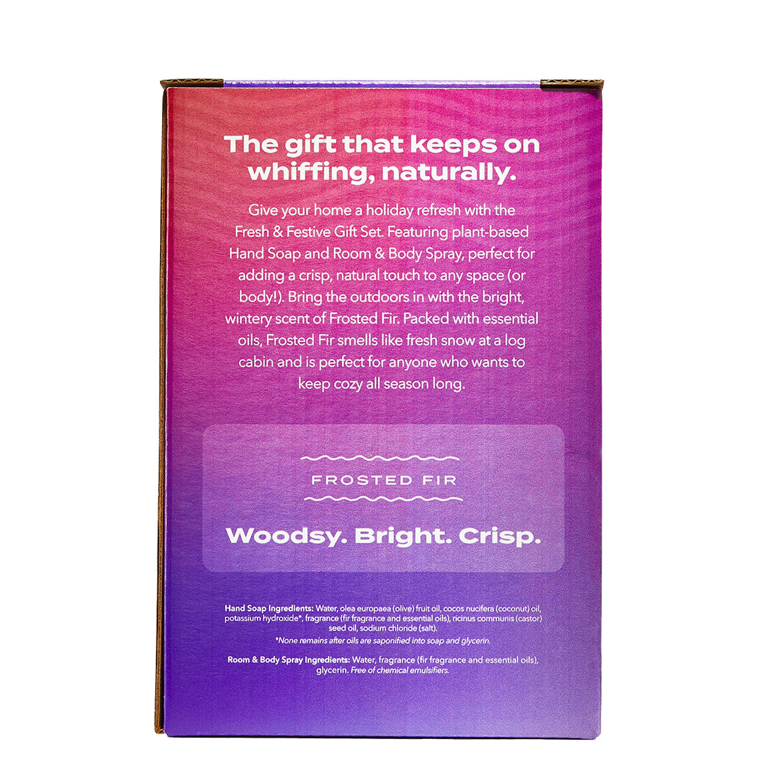 Product packaging with text on a white background