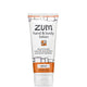 Zum hand and body lotion tube on a white background