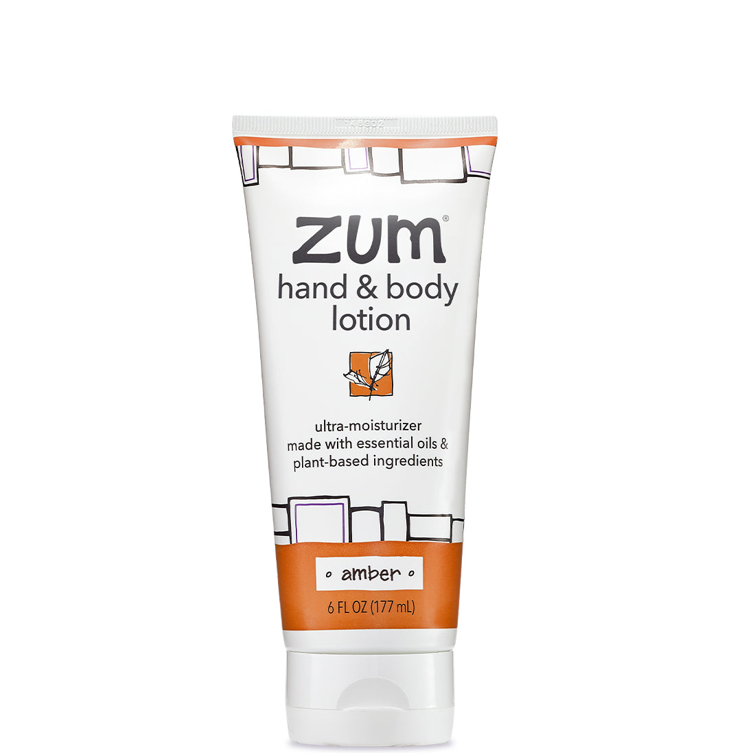Zum hand and body lotion tube on a white background