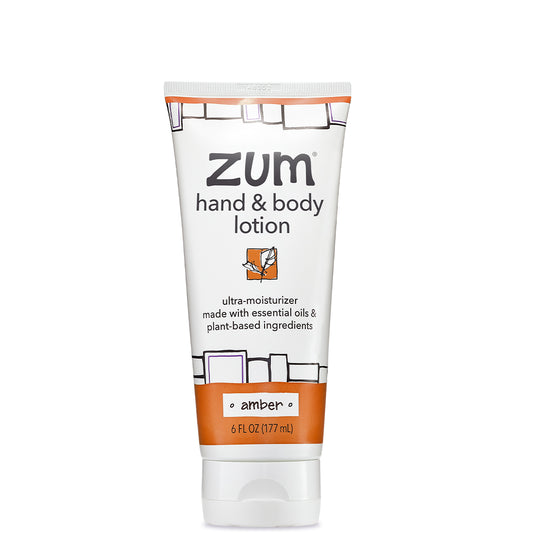Zum hand and body lotion tube on a white background