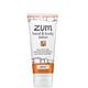 Zum hand and body lotion tube on a white background