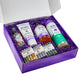 Set of Zum body care products in a purple box