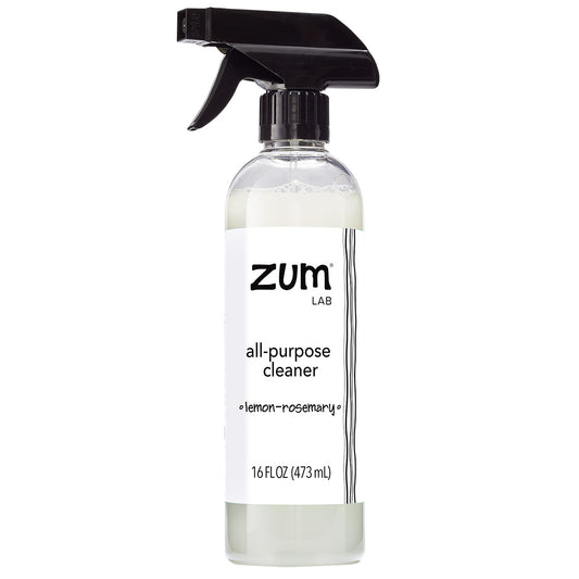 Zum Lab Lemon-Rosemary All-Purpose Cleaner in a plastic spray bottle with black spray top