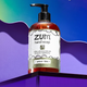 Zum hand soap bottle with pump on a colorful background