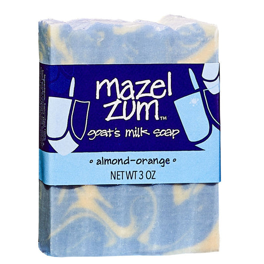 Blue and white swirled bar with blue label.