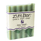 Labeled lime-basil scented Zum Bar Soap with green coloring