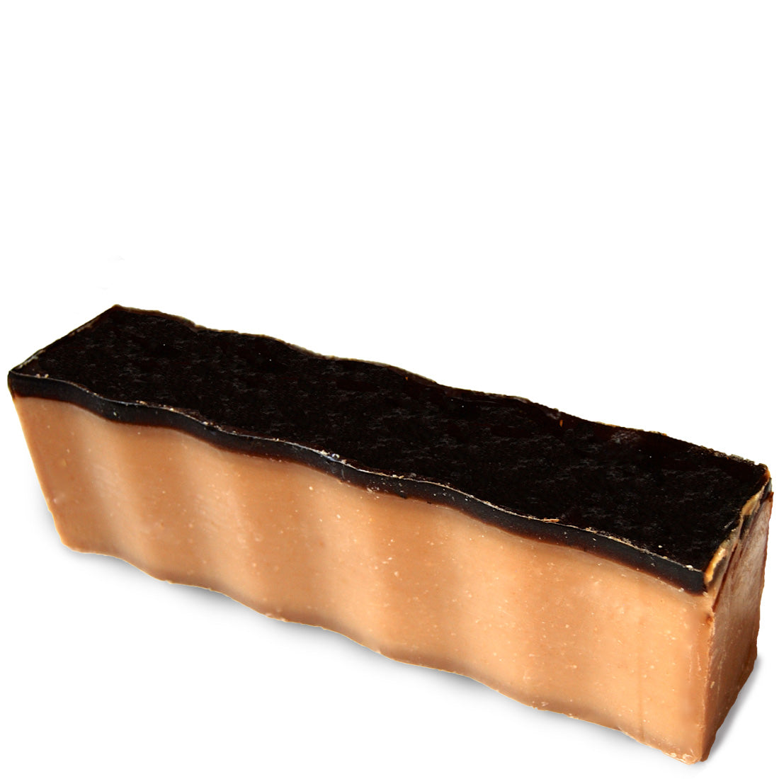 Two-tone brown wavy rectangular 45 ounce brick of frankincense & myrrh scented Zum Bar Soap