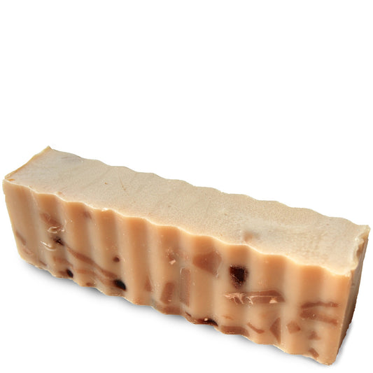 Speckled brown rectangular 45 ounce brick of frankincense & patchouli scented Zum Bar Soap